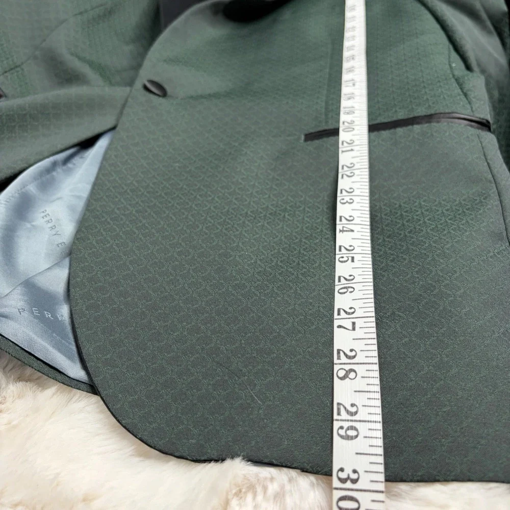 Perry Ellis Portfolio Palisade Green Textured Tuxedo Jacket Shawl Lapel 44R